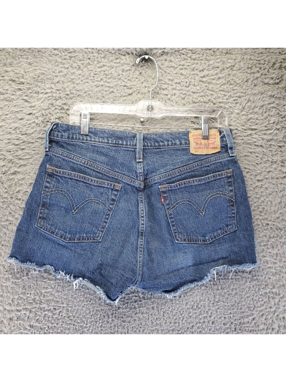 Levis Shorts Womens 31 Blue 501 High-Rise Cutoff Distressed Denim Jorts